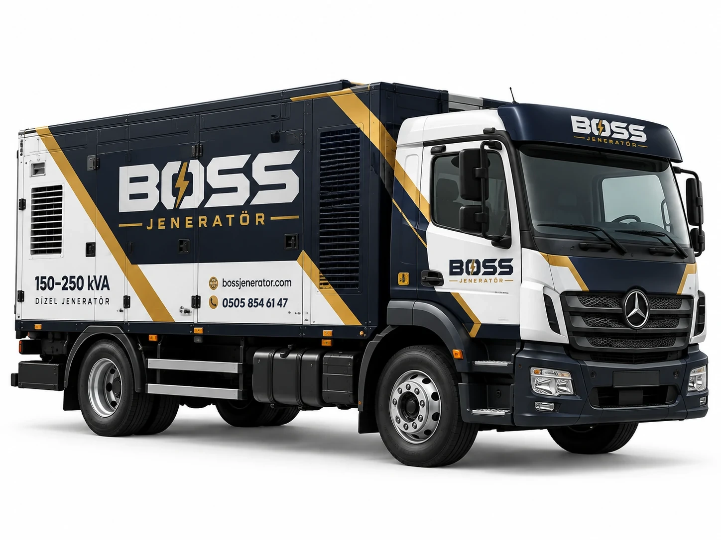 150–250 kVA araçlı mobil jeneratör — temsili tanıtım görseli